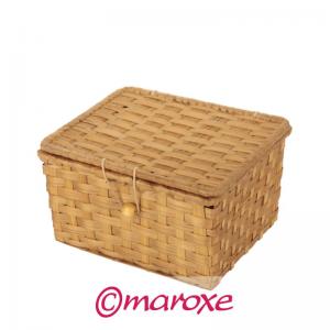 Bambusowe pudełko na spinacze 9 cm x 7 cm x H4 cm.
