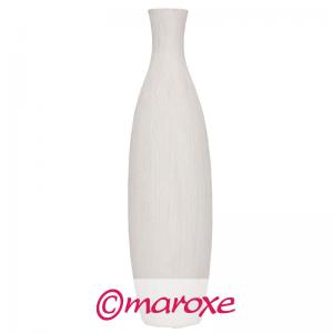 Wysoki flakon ceramiczny biały o kształcie butelki, D8 cm , H48 cm.