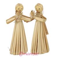 Aniołki ze słomek bambusowych 2 sztuki H10 cm.