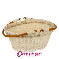 Koszyk z rattanu z bambusowymi rączkami W36 cm, H36 cm.
