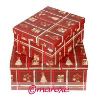 Pudełka prezentowe, komplet siedmiu pudełek prezentowych z kartonu