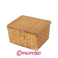 Bambusowe pudełko na spinacze 9 cm x 7 cm x H4 cm.