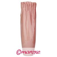 wysoki wazon ceramiczny w kolorze różowym i w tych odcieniach z zaciekami