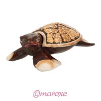 Mały żółw ozdoba z drewna ( mała skarbonka ) 14 cm x 9 cm x H5 cm.