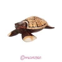 Figurka małego żółwia z drewna ( Skarbonka ) 12 cm x 8 cm x H4 cm.