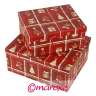 cztery pudełka na prezenty świąteczne z kartonu z motywami świąt Bożego Narodzenia