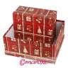 siedem pudełek na prezenty świąteczne z kartonu z motywami świąt Bożego Narodzenia